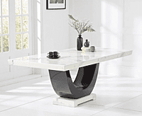 Vikinterio Milan 7 Piece White Modern Rectangle Dinette Dining Room Table Set of 6