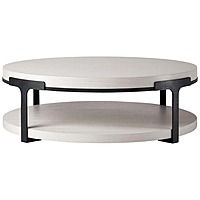 Vikinterio Dortu Round cocktail table with oak alpine top and metal base Vikinterio Dortu Round cocktail table with oak alpine top and metal base