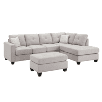 Woodenlia Reversible Sectional Sofa with Ottoman