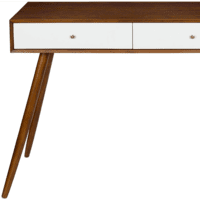 Woodenlia 2 Drawer Console Table, Walnut Brown and White Woodenlia 2 Drawer Console Table, Walnut Brown and White