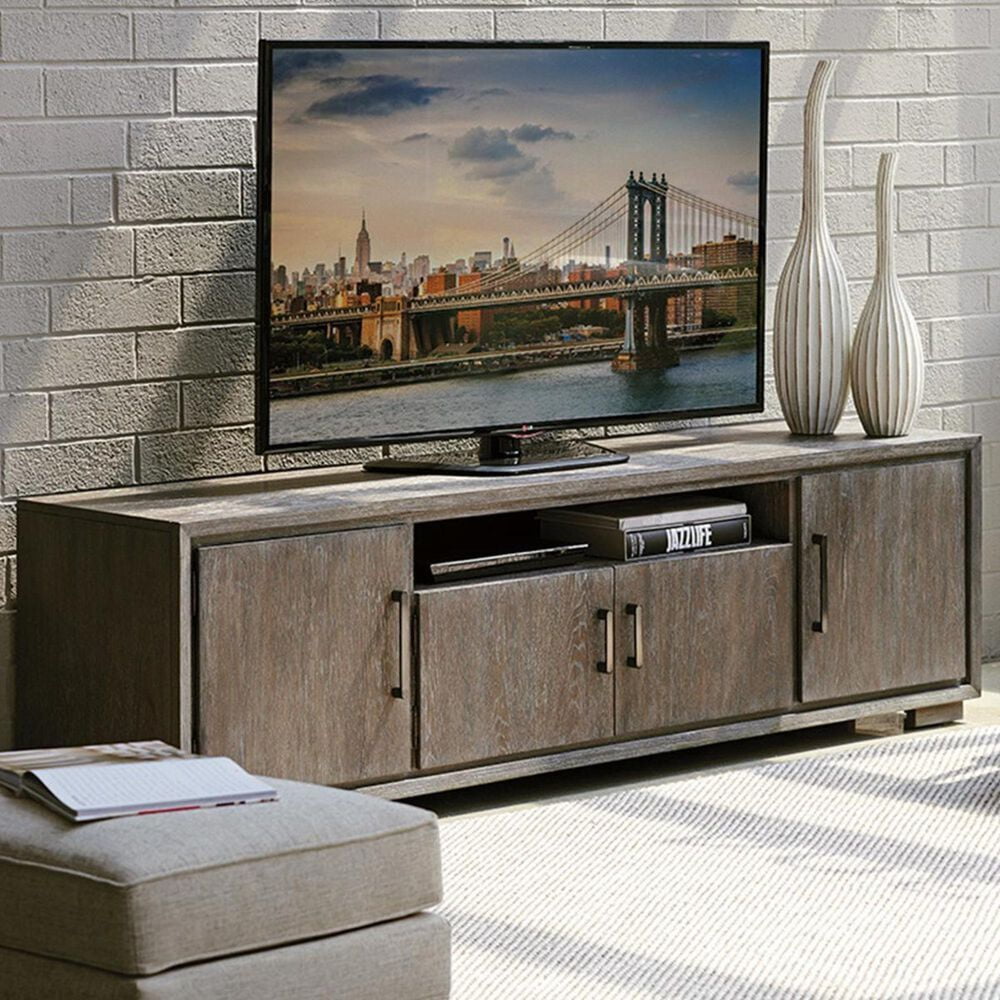 Vikinterio Furniture 60" TV Media  Entertainment Console in Gray and Brown
