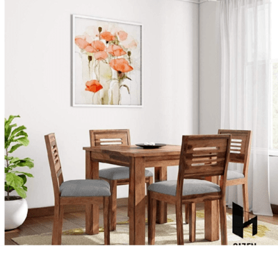 Smart Home 4 Seater Dining Set with 1 and 4 cushioned  Chairs