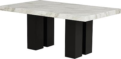 WTL Marble Top Six Seater Dining Set with 6 Chairs and Marble Table Top