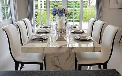 Bridge Italian Marble Dining table Set
