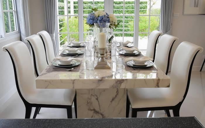 Bridge Italian Marble Dining table Set