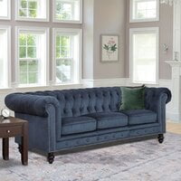 Genuine Febric Rolled Arm Chesterfield Sofa Genuine Febric Rolled Arm Chesterfield Sofa