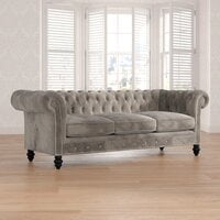 Genuine Febric Rolled Arm Chesterfield Sofa Genuine Febric Rolled Arm Chesterfield Sofa