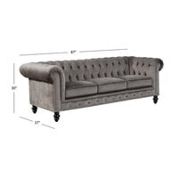 Genuine Febric Rolled Arm Chesterfield Sofa