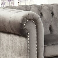 Genuine Febric Rolled Arm Chesterfield Sofa