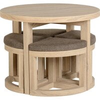 Amylia 4 Seater Dining Set with 4 Cushioned Chairs and Round Dining Table Amylia 4 Seater Dining Set with 4 Cushioned Chairs and Round Dining Table