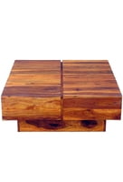 Solid Sheesham Wood Block Coffee Table
