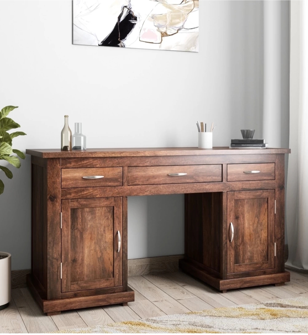 Solid Wood Study Table in Provisional Teak Finish