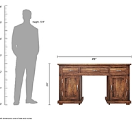 Solid Wood Study Table in Provisional Teak Finish