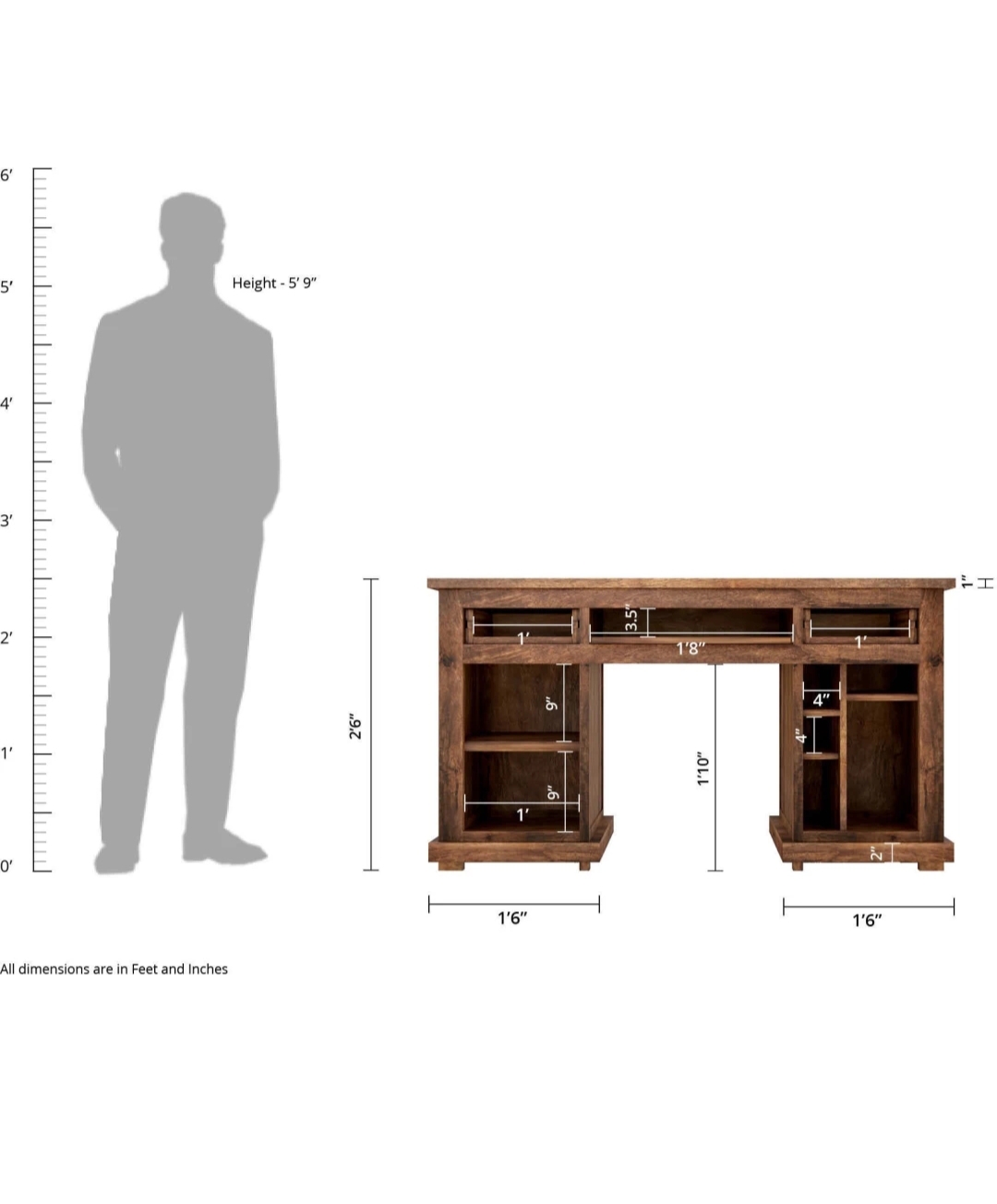 Solid Wood Study Table in Provisional Teak Finish