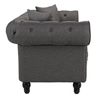 Vikinterio Linen Rolled Arm Chesterfield Sofa Vikinterio Linen Rolled Arm Chesterfield Sofa