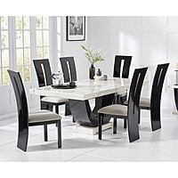 Vikinterio Milan 7 Piece White Modern Rectangle Dinette Dining Room Table Set of 6 Vikinterio Milan 7 Piece White Modern Rectangle Dinette Dining Room Table Set of 6