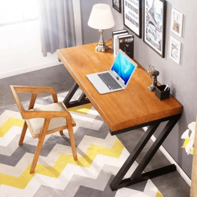 WOODENLIA Modern Rustic Office Study Table