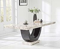 Vikinterio Modern U Shape Six Seater Marble Dining Table Set