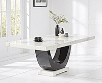 Vikinterio Modern U Shape Six Seater Marble Dining Table Set