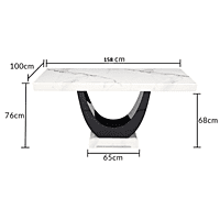 Marina Six Seater Marble Top Dining Table Set Marina Six Seater Marble Top Dining Table Set