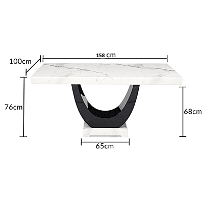 Marina Six Seater Marble Top Dining Table Set Marina Six Seater Marble Top Dining Table Set