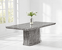Six Seater Marble Top Dining Set with Fabric Chairs - Luxury and Comfort for Your Dining Room Six Seater Marble Top Dining Set with Fabric Chairs - Luxury and Comfort for Your Dining Room
