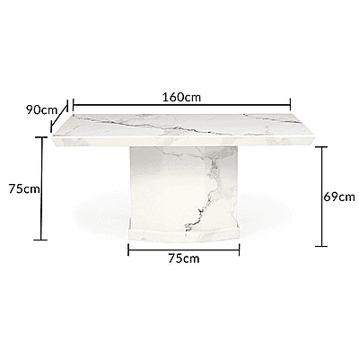 Six Seater Marble Top Dining Set with Fabric Chairs - Luxury and Comfort for Your Dining Room Six Seater Marble Top Dining Set with Fabric Chairs - Luxury and Comfort for Your Dining Room