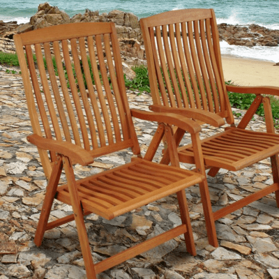 Woodenlia Sun Flair Folding Garden Chair (Set of 2)