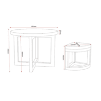 Woodenlia Almiya Round Shape 4 Seater Dining set