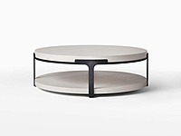 Vikinterio Dortu Round cocktail table with oak alpine top and metal base Vikinterio Dortu Round cocktail table with oak alpine top and metal base