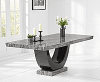 Vikinterio Modern U Shape Six Seater Marble Dining Table Set