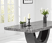 Vikinterio Modern U Shape Six Seater Marble Dining Table Set Vikinterio Modern U Shape Six Seater Marble Dining Table Set