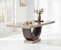 Vikinterio Modern U Shape Six Seater Marble Dining Table Set