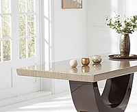 Vikinterio Modern U Shape Six Seater Marble Dining Table Set Vikinterio Modern U Shape Six Seater Marble Dining Table Set