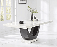 Vikinterio Modern U Shape Six Seater Marble Dining Table Set