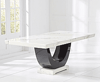 Vikinterio Modern U Shape Six Seater Marble Dining Table Set