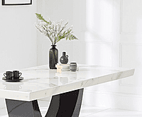 Vikinterio Modern U Shape Six Seater Marble Dining Table Set Vikinterio Modern U Shape Six Seater Marble Dining Table Set