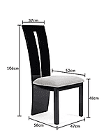 57 Marble Top Dining Table Set with Six Chairs