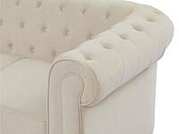Vikinterio Chesterfield 3-Seater Sofa in Beige Fabric | Luxury Living Room Furniture Vikinterio Chesterfield 3-Seater Sofa in Beige Fabric | Luxury Living Room Furniture
