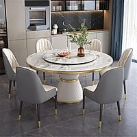 Modern Six Seater Round Dining Table Set