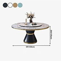 Modern Six Seater Round Dining Table Set