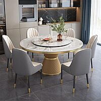 Modern Six Seater Round Dining Table Set