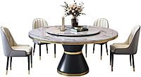 Modern Six Seater Round Dining Table Set