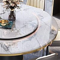 Modern Six Seater Round Dining Table Set