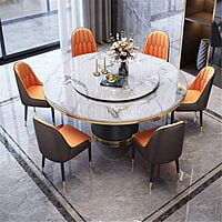 Modern Six Seater Round Dining Table Set