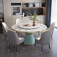 Modern Six Seater Round Dining Table Set