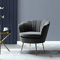 Vikinterio Upholstered Barrel Chair-Dark Gray Vikinterio Upholstered Barrel Chair-Dark Gray
