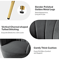 Vikinterio Upholstered Barrel Chair-Dark Gray