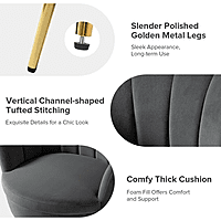 Vikinterio Upholstered Barrel Chair-Dark Gray Vikinterio Upholstered Barrel Chair-Dark Gray
