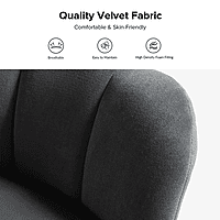 Vikinterio Upholstered Barrel Chair-Dark Gray Vikinterio Upholstered Barrel Chair-Dark Gray